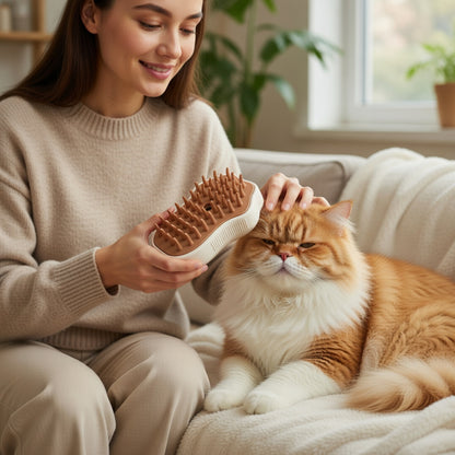 Pet Grooming Brush with Steam Technology